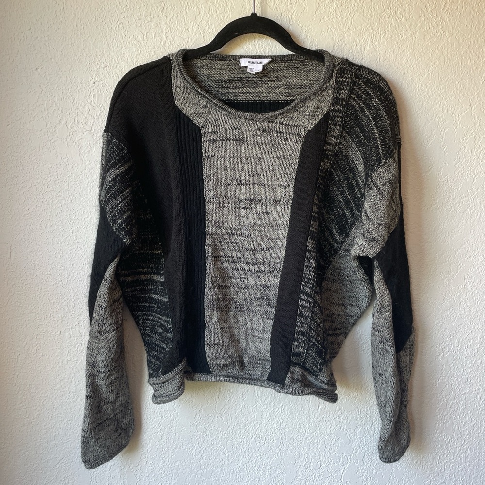 Black and Gray Patterned Sweater
